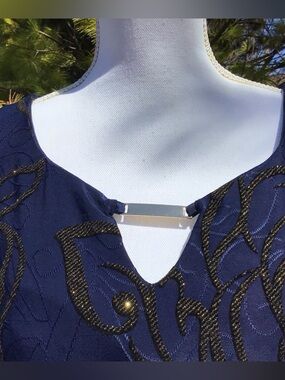 JM Collection Navy Blue Women’s Top Sz 3X